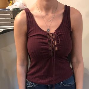 Tank top with tie up front